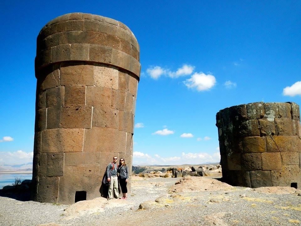 Sillustani funeral towers near to Lake Titicaca