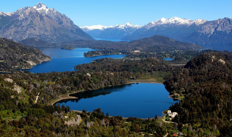 View of the seven lakes from Campanario Hill in Bariloche