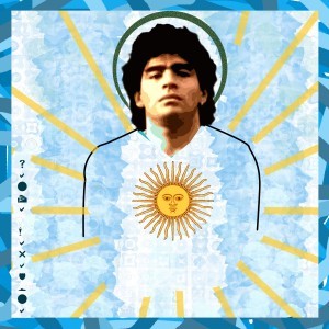 Hero and icon for Argentines, Diego Maradona