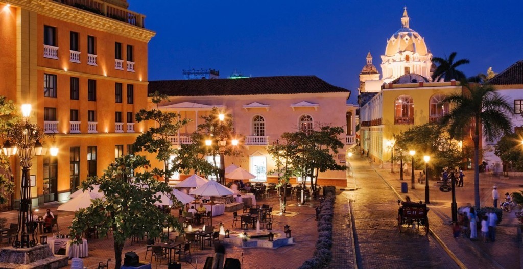The weather will be perfect for outdoor dining in Cartagena on the Caribbean coast