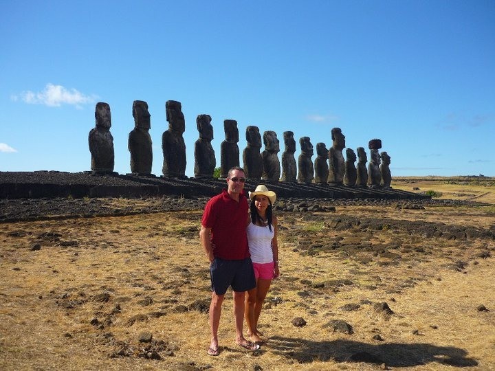 Picture postcard Moai backdrops everywhere you turn