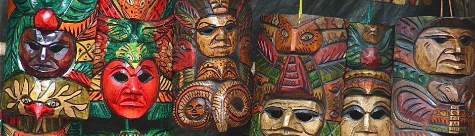 Ancient styles of Guatemalan masks reproduced today to take home