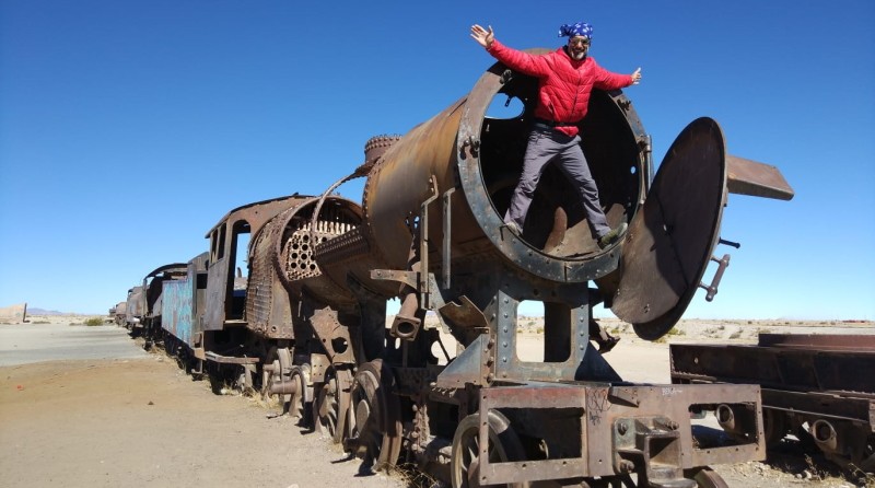 The eerie and atmospheric train cemetery in Uyuni