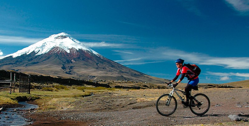 Mountain biking at any skill level can be enjoyed in the shadow of Cotopaxi