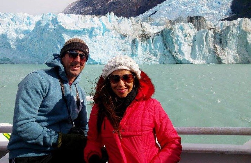 Gary and Malka enjoying iceberg spotting in Argentine Patagonia