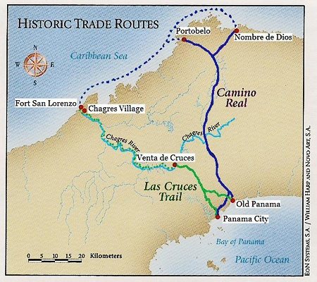 The Camino Real route across Panama
