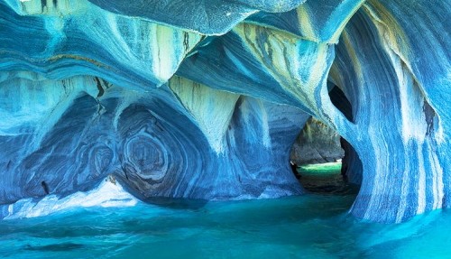 The beautiful Marble Caves on the Carretera Austral