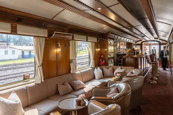 This is the luxury Hiram Bingham train service to Machu Picchu.